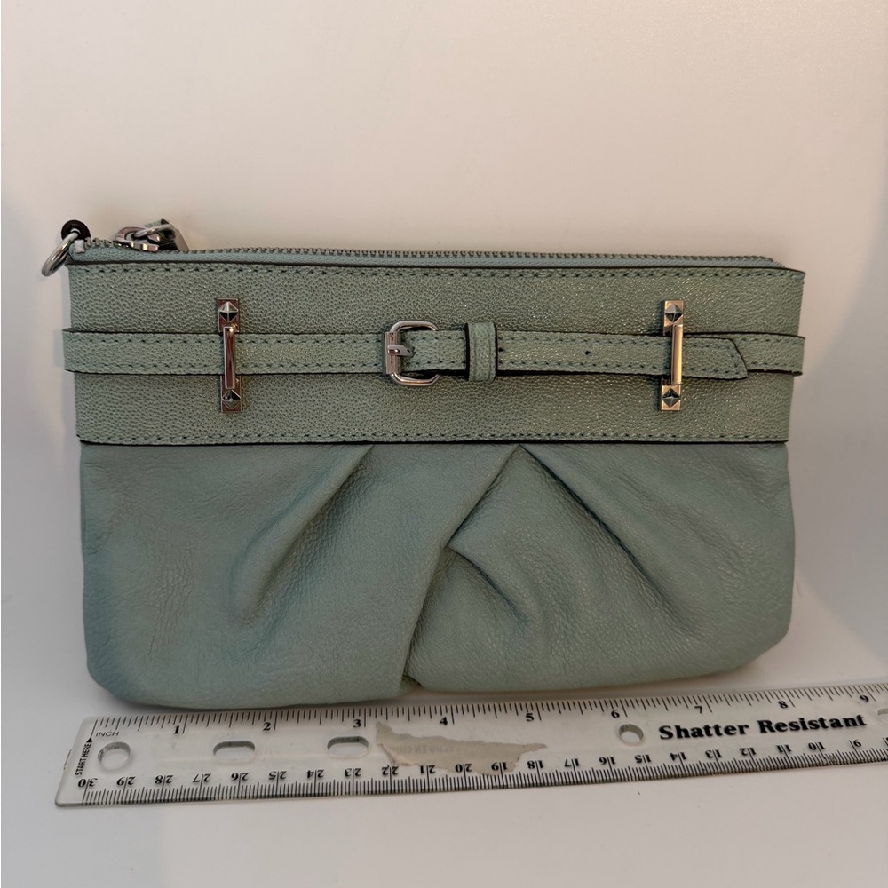 Simply Vera Vera Wang Mint Green Zip Top Clutch - Picture 13 of 14
